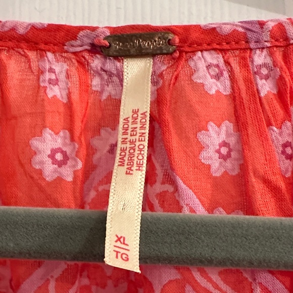 Free People Red Floral Blouse - Picture 3 of 6